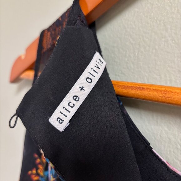 Alice Olivia Womens Silk Floral Top Size *M Lace Sleeveless Fairy Whimsigoth - Picture 5 of 10